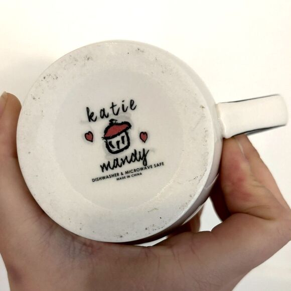 Katie Mandy Mug Letter Monogram Initial D ~ Green Stripe Inside Coffee Cup Mug - Picture 8 of 8